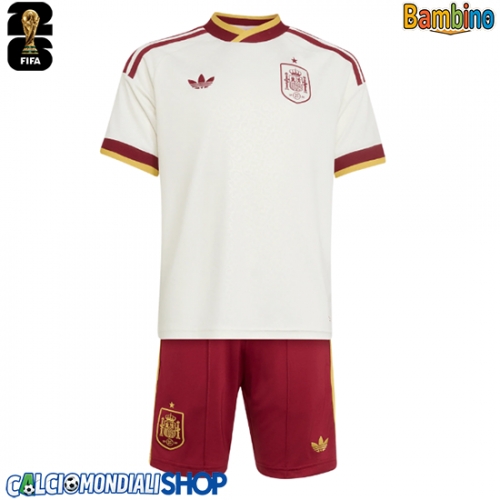 Maglie da calcio Spagna Seconda Maglia Bambino Mondiali 2026  Manica Corta + Pantaloni corti)